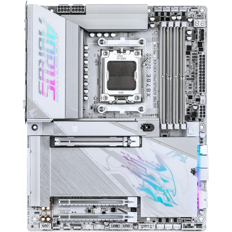 Материнська плата Gigabyte X870E Aorus Pro X3D Ice Socket AM5