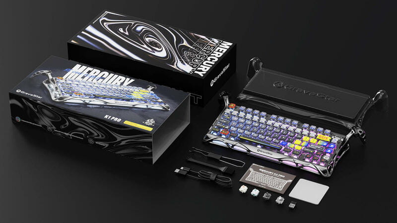 Клавіатура бездротова GravaStar Mercury K1 Pro Interstellar Silver (GS_K1_PRO_S_CGRY)