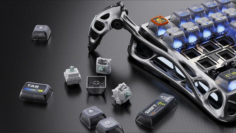 Клавіатура бездротова GravaStar Mercury K1 Pro Interstellar Silver (GS_K1_PRO_S_CGRY)