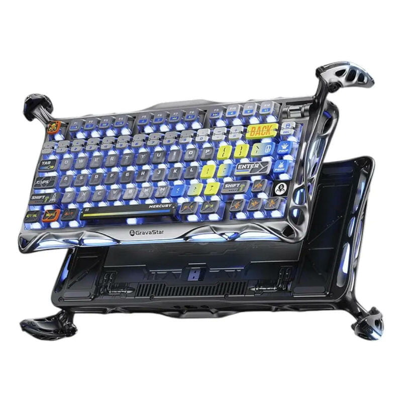 Клавіатура бездротова GravaStar Mercury K1 Pro Interstellar Silver (GS_K1_PRO_S_CGRY)