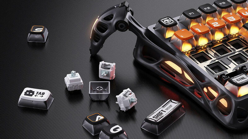 Клавіатура бездротова GravaStar Mercury K1 Pro CyberFlare (GS_K1_PRO_BO_BLK)