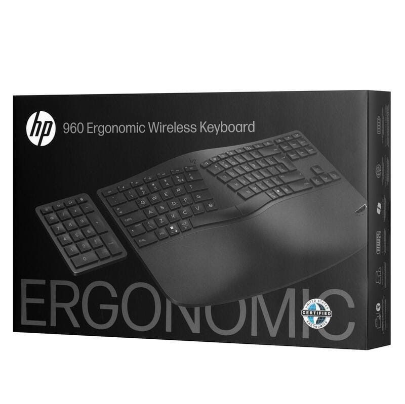 Клавіатура бездротова HP 960 Ergonomic Black (7E755AA)