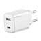Фото - Сетевое зарядное устройство Grand-X Fast Charge (1хUSB, 1хTypeC, 20W) White (CH-890) | click.ua