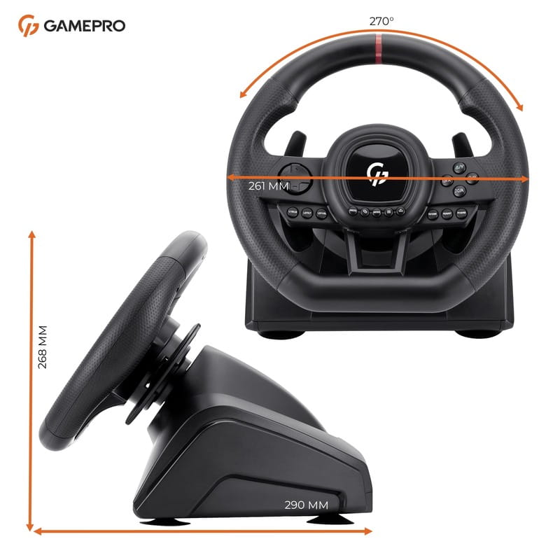 Руль GamePro RW038PM с педалями и коробкой передач