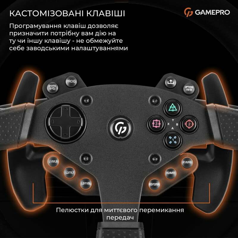 Руль GamePro RW070PM с педалями и коробкой передач
