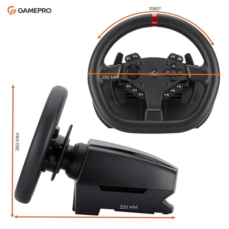 Руль GamePro RW070PM с педалями и коробкой передач