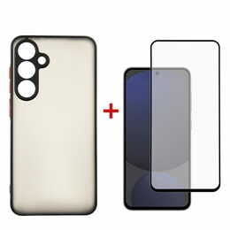 Чeхол-накладка Dengos Matt для Samsung Galaxy S25 FE Black (DG-KM-168) + защитное стекло