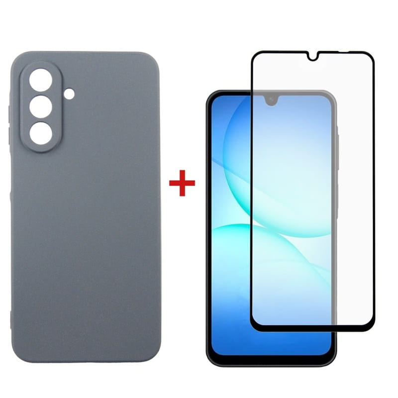 Чeхол-накладка Dengos Carbon для Samsung Galaxy A17 Grey (DG-KM-161) + защитное стекло