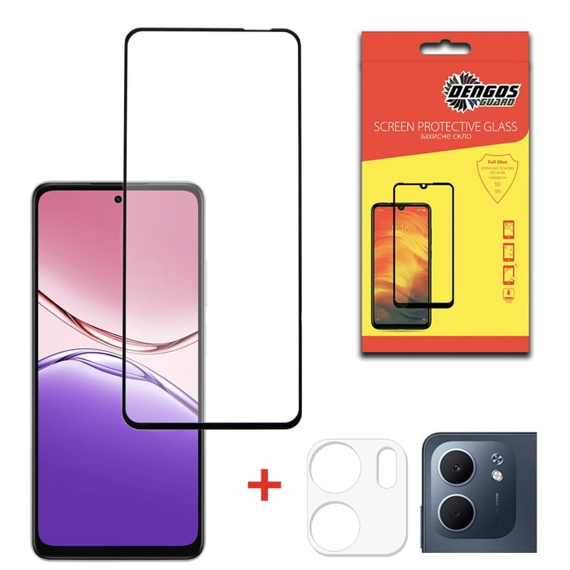 Комплект защитных стекол Dengos для Oppo A5x Black Full Glue (DG-TGSCP-11)