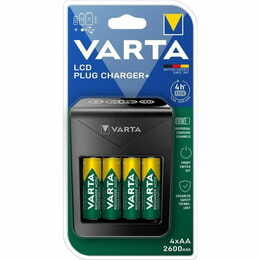 Зарядний пристрiй Varta Lcd Plug Charger 4xAA/ААА 2600mAh (57687101461)