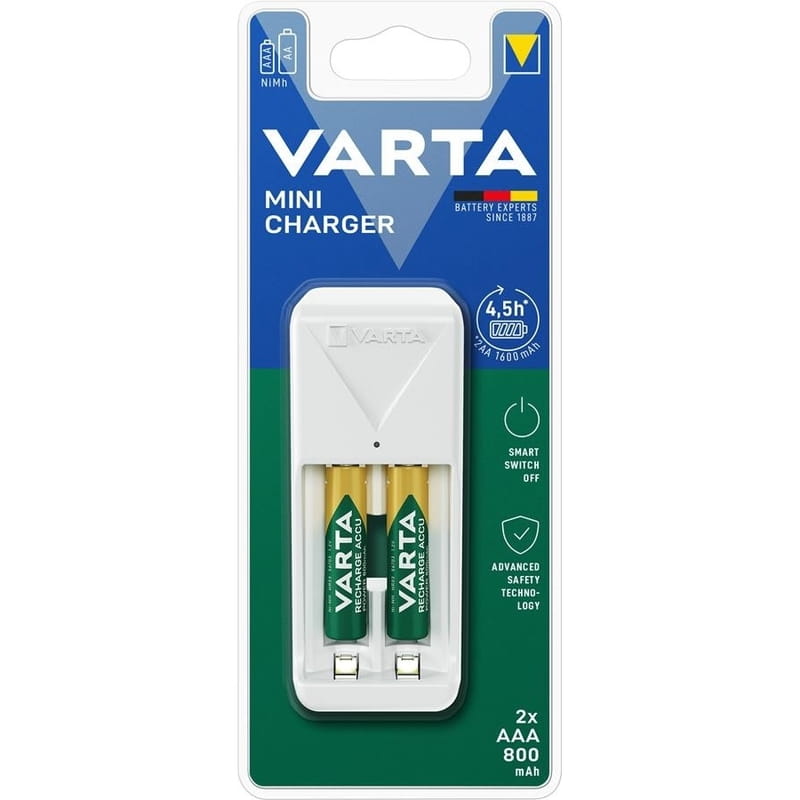 Зарядний пристрiй Varta Mini Charger 2xAA/ААА 800mAh (57656201421)