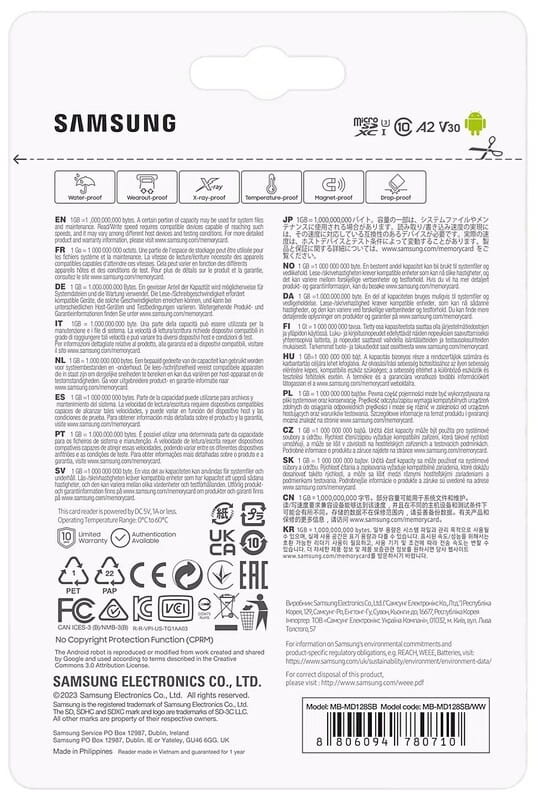 Карта памяти MicroSDXC 128GB UHS-I/U3 Samsung Pro Plus R180/W130MB/s + OTG Card reader (MB-MD128SB/WW)