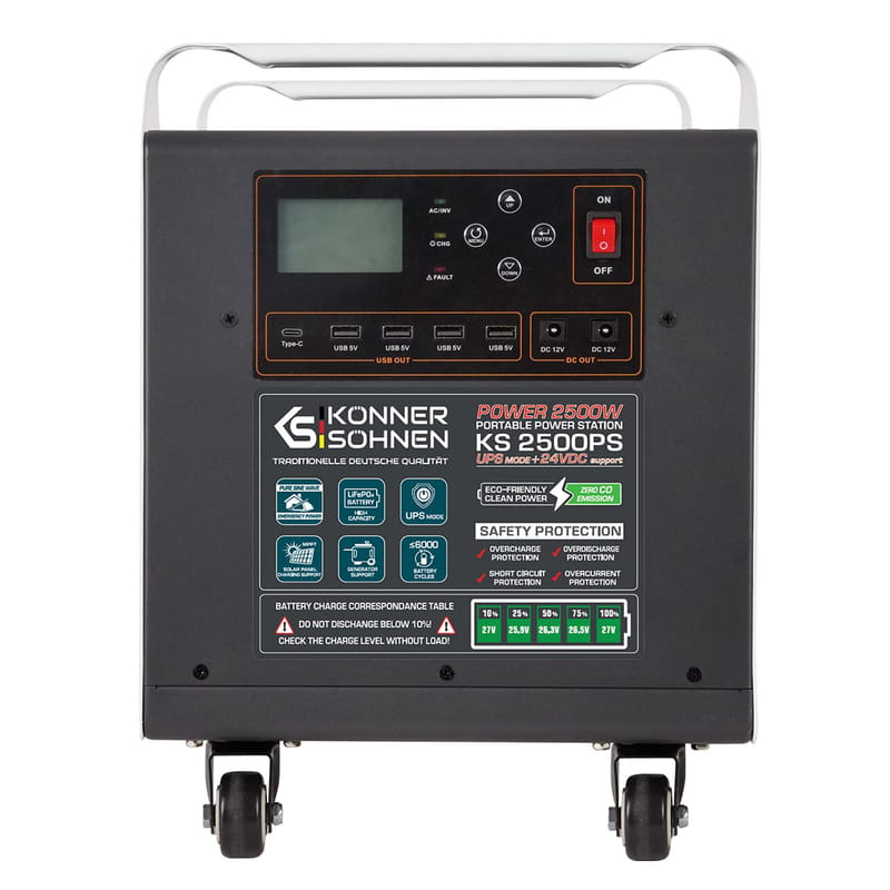 Зарядная станция Konner&Sohnen KS 2500PS 2500W, 2560Wh