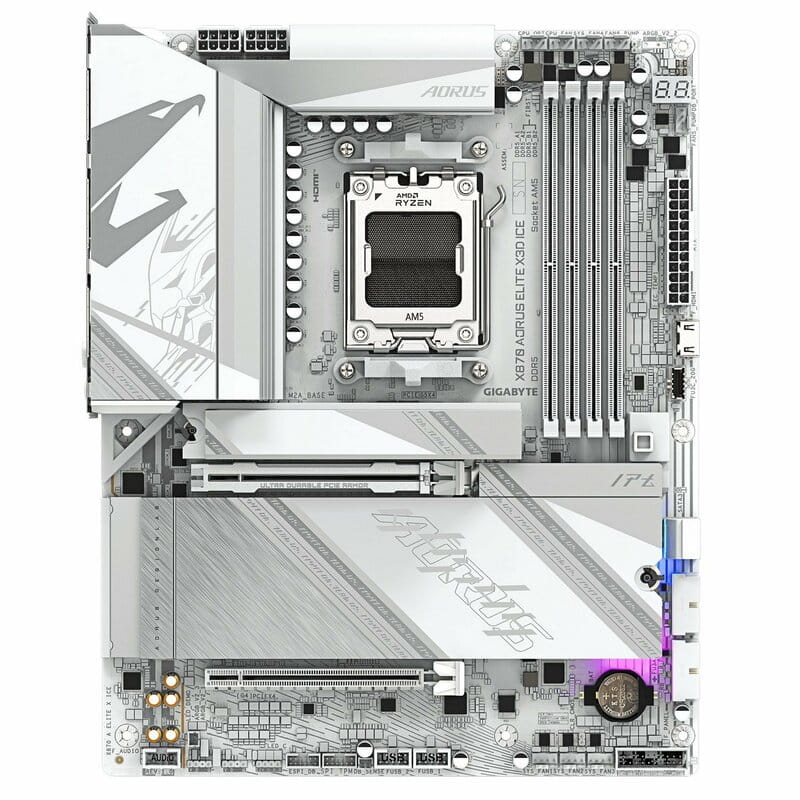 Материнська плата Gigabyte X870 Aorus Elite X3D Ice Socket AM5