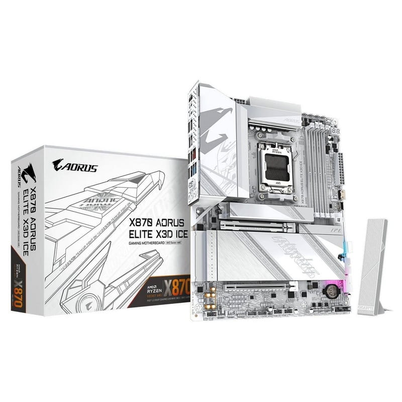 Материнська плата Gigabyte X870 Aorus Elite X3D Ice Socket AM5