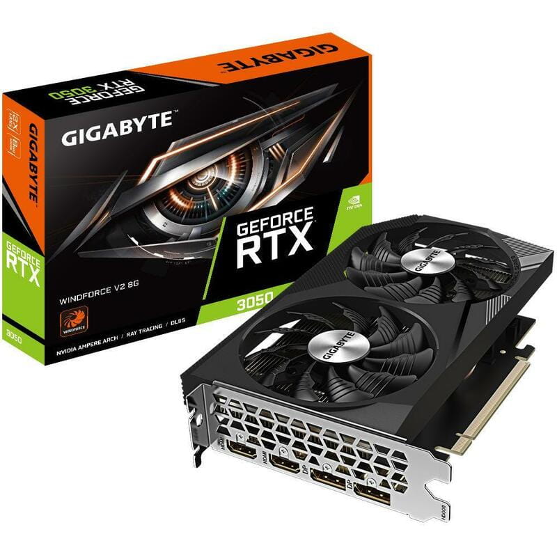Видеокарта GF RTX 3050 8GB GDDR6 WindForce V2 Gigabyte (GV-N3050WF2V2-8GD)