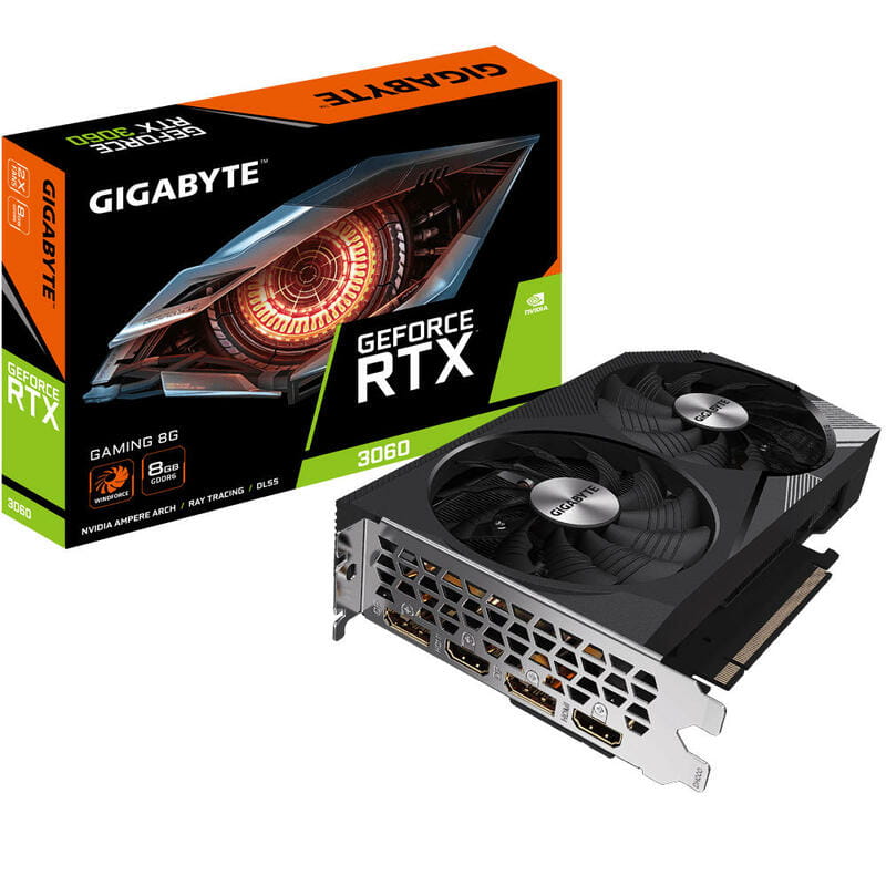 Видеокарта GF RTX 3060 8GB GDDR6 Gaming Gigabyte (GV-N3060GAMING-8GD)