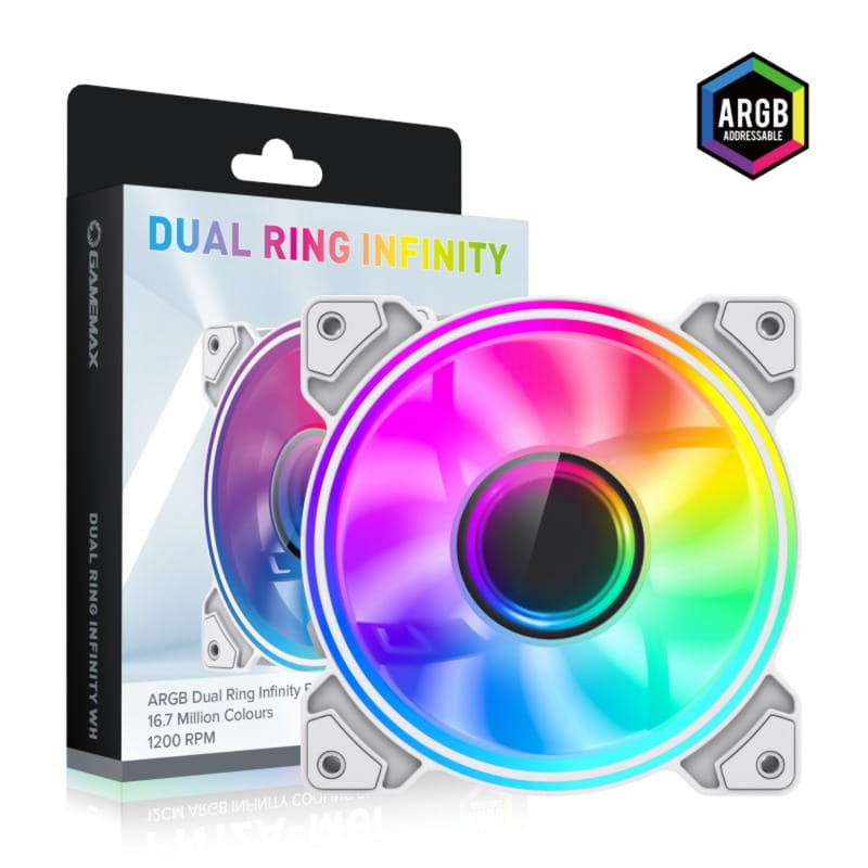 Вентилятор GameMax Dual Ring Infinity WH