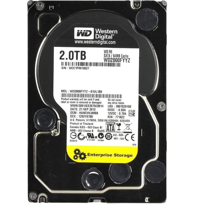 Накопичувач HDD SATA 2.0TB WD RE 7200rpm 64MB (WD2000FYYZ)