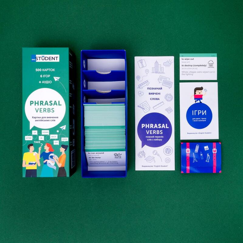 Картки для вивчення англійської мови English Student. Phrasal Verbs