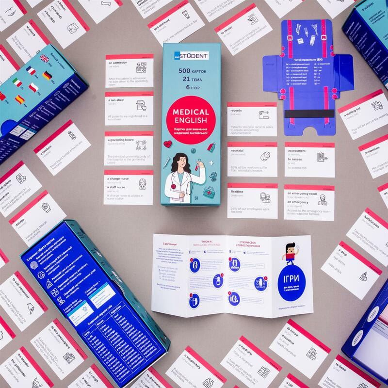 Картки для вивчення англійської мови English Student. Medical English