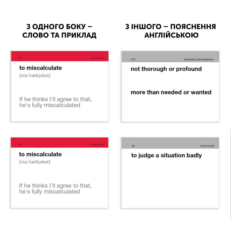 Картки для вивчення англійської мови English Student. IELTS (english to english)