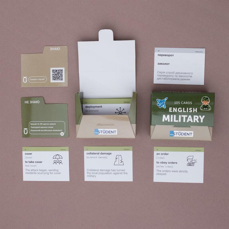Картки для вивчення англійської мови English Student. Military English