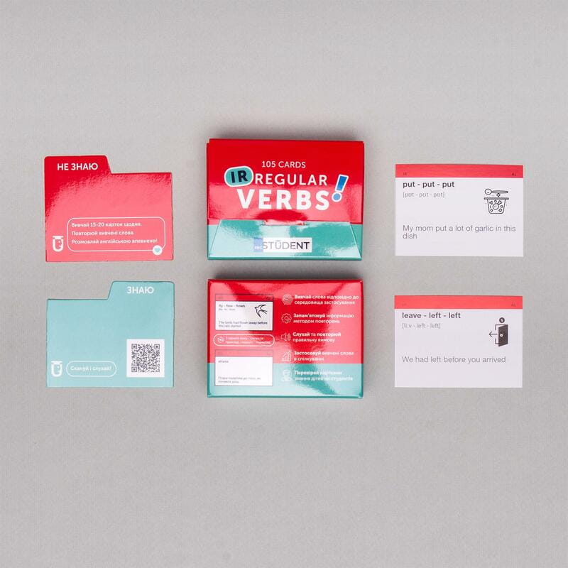 Картки для вивчення англійської мови English Student. Irregular Verbs