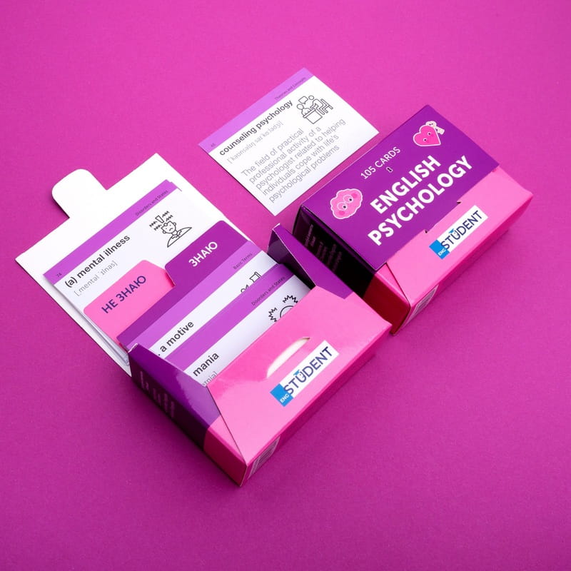 Карточки для изучения английского языка English Student. English Psychology