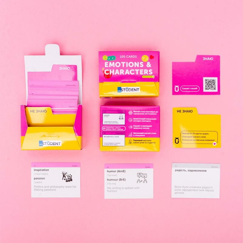 Карточки для изучения английского языка English Student. Emotions & characters