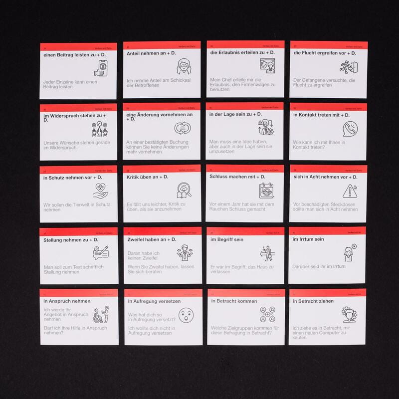 Карточки для изучения немецкого языка English Student. Немецкие фразовые глаголы