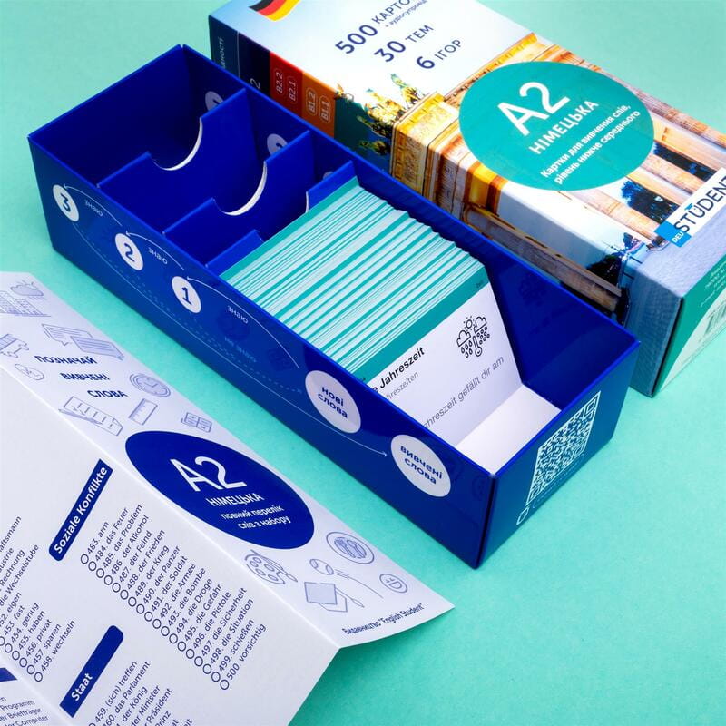 Картки для вивчення німецької мови English Student. Рівень A2 – Нижче середнього