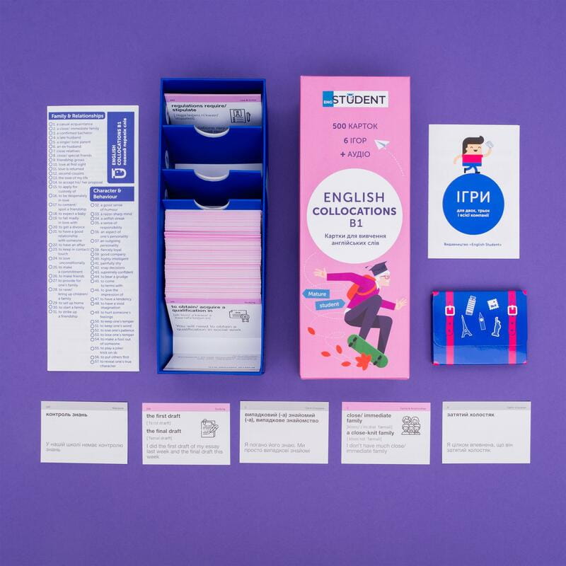 Картки для вивчення англійської мови English Student. Idioms B1-B2 & Collocation B1