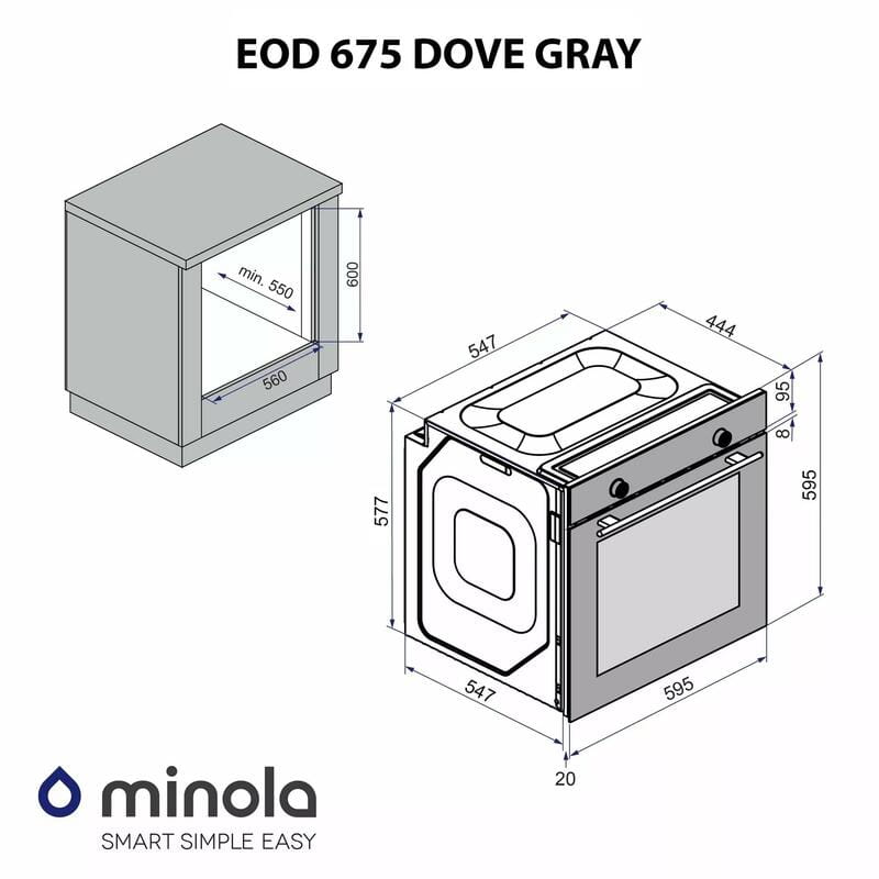 Духова шафа Minola EOD 675 Dove Gray