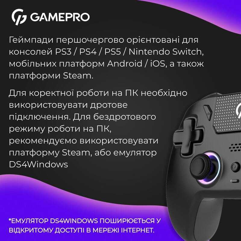 Геймпад GamePro с зарядной станцией GPS20BDOC Black