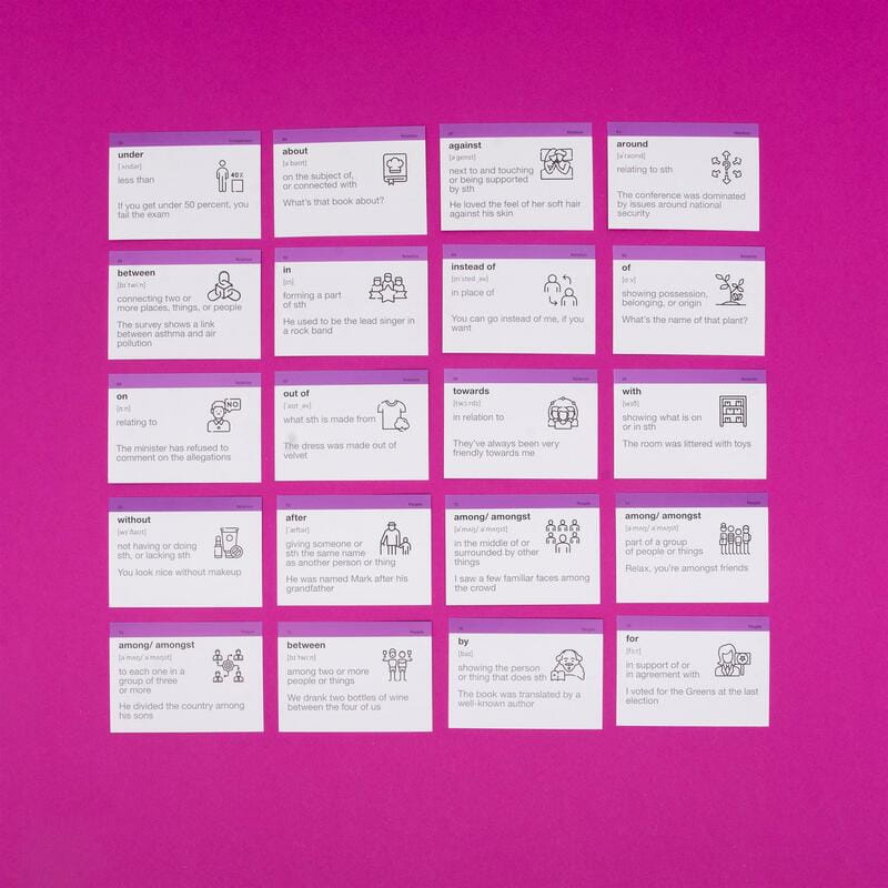 Картки для вивчення англійської мови English Student. Prepositions