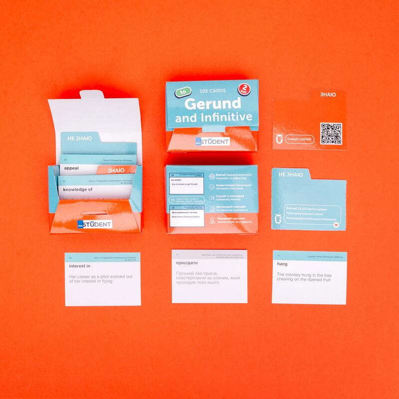 Картки для вивчення англійської мови English Student. Gerund and Infinitive vol.2