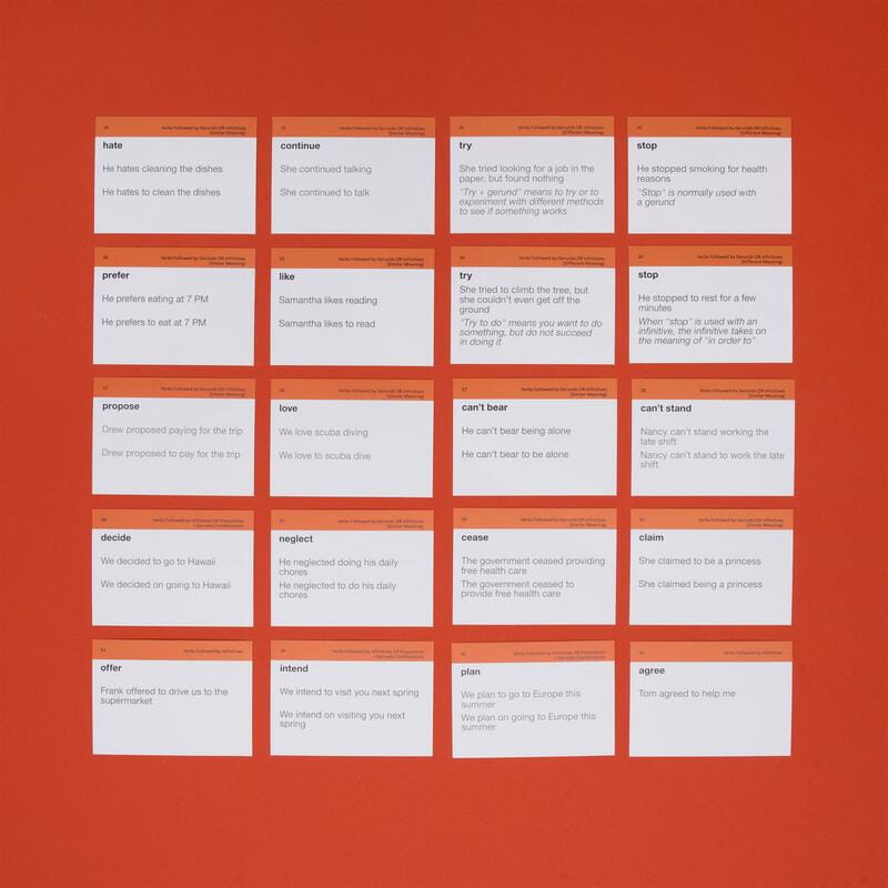 Картки для вивчення англійської мови English Student. Gerund and Infinitive vol.1