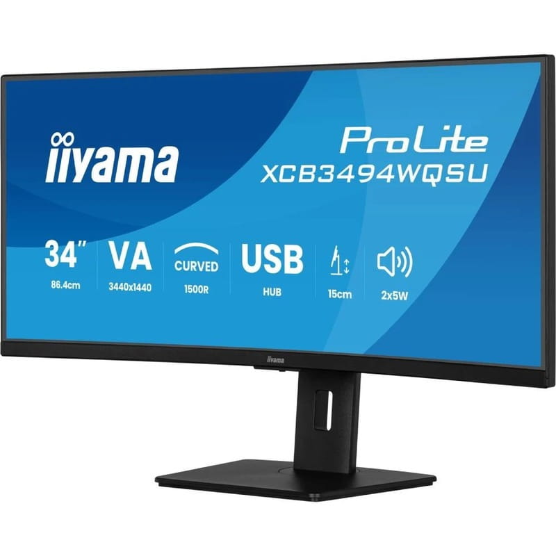 Монитор Iiyama 34" ProLite XCB3497WQSNP-B1 VA Black 120Hz Curved