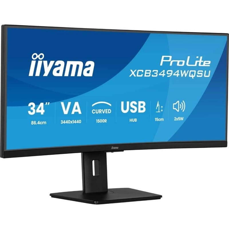 Монитор Iiyama 34" ProLite XCB3497WQSNP-B1 VA Black 120Hz Curved