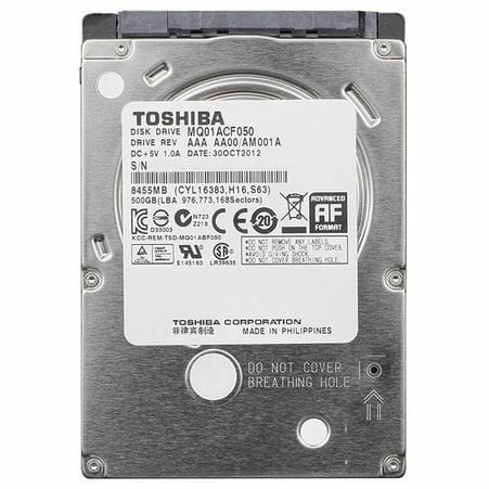 Накопитель HDD 2.5" SATA  500GB Toshiba 7200rpm 16MB (MQ01ACF050)