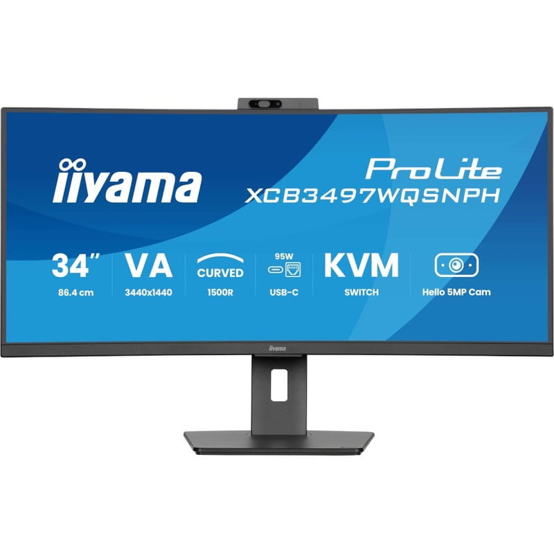 Монітор Iiyama 34" ProLite XCB3497WQSNPH-B1 VA Black 120Hz Curved