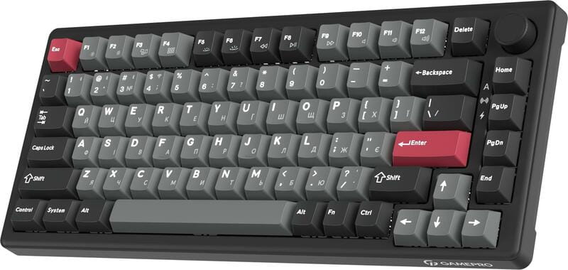 Клавиатура беспроводная GamePro Asgard Yord Keychron Super Red Switch Black (MK266BK)