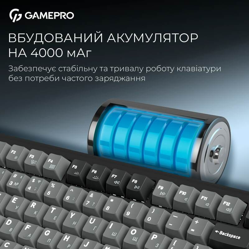 Клавиатура беспроводная GamePro Asgard Yord Keychron Super Red Switch Black (MK266BK)