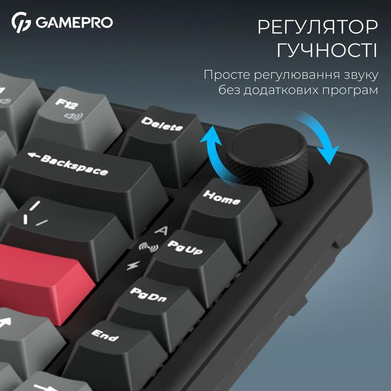 Клавиатура беспроводная GamePro Asgard Yord Keychron Super Red Switch Black (MK266BK)