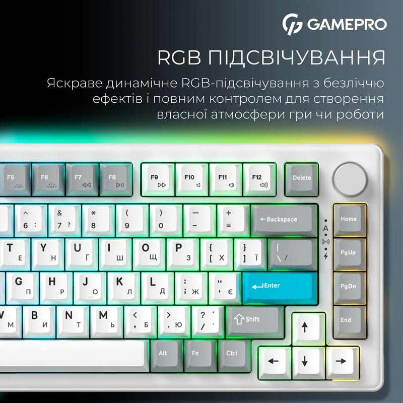 Клавиатура беспроводная GamePro Asgard Yord Keychron Super Red Switch White (MK266WH)