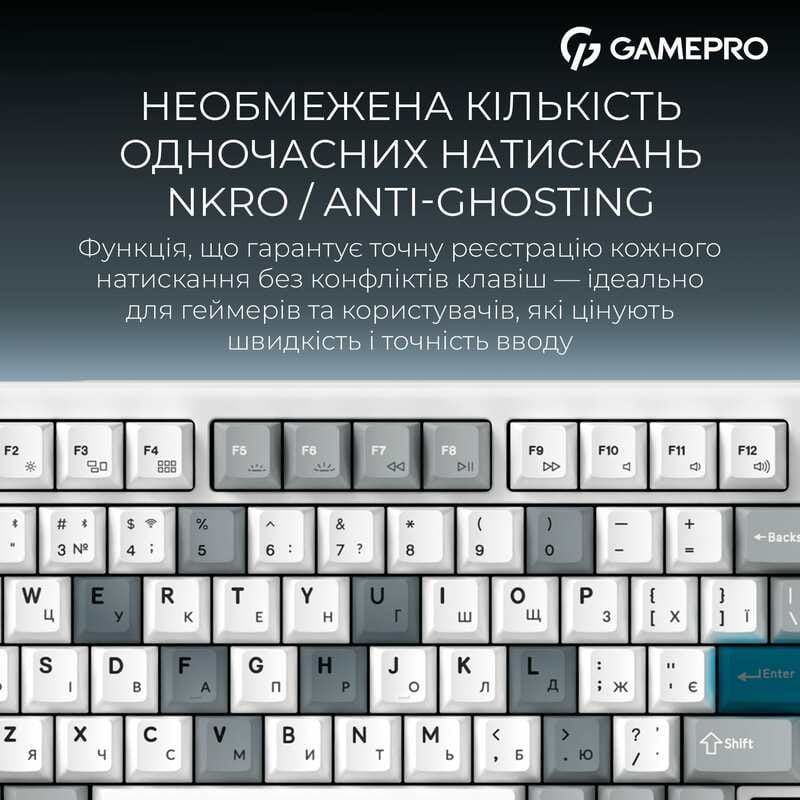 Клавиатура беспроводная GamePro Asgard Yord Keychron Super Red Switch White (MK266WH)