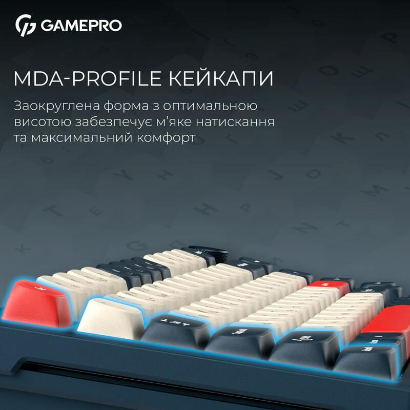 Клавиатура беспроводная GamePro Asgard Yord Keychron Super Red Switch Blue (MK266BL)