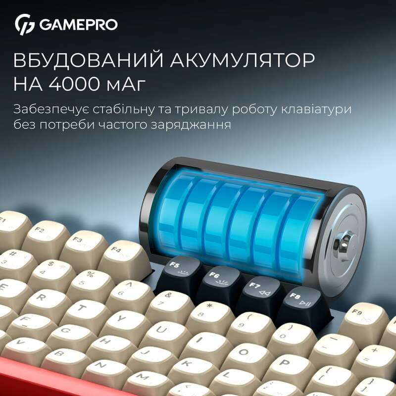 Клавиатура беспроводная GamePro Asgard Ragnar Keychron Super Red Switch Blue (MK285BL)