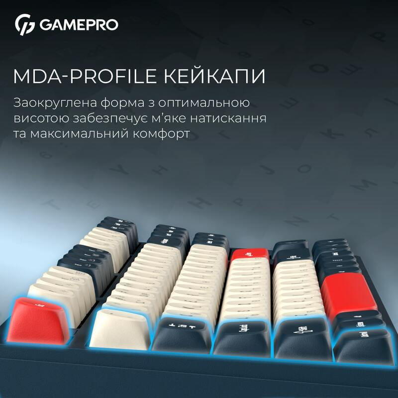 Клавиатура беспроводная GamePro Asgard Ragnar Keychron Super Red Switch Blue (MK285BL)